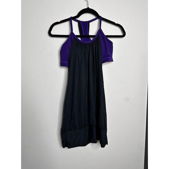 Lululemon No Limits Built In Bra Tank Top Black Purple - Picture 1 of 4